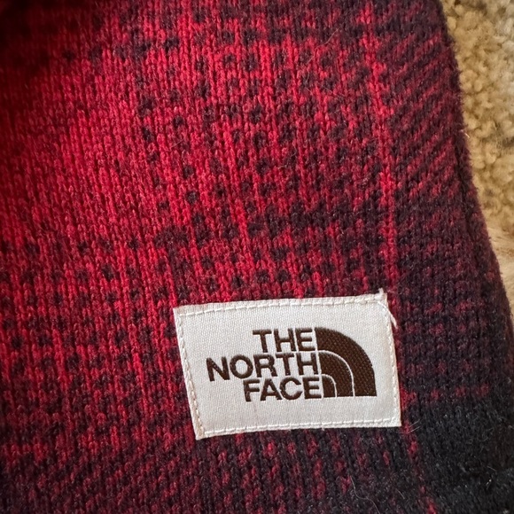 The North Face Sweater Womens S Crescent Red Black Plaid Pullover Hoodie - Picture 7 of 7